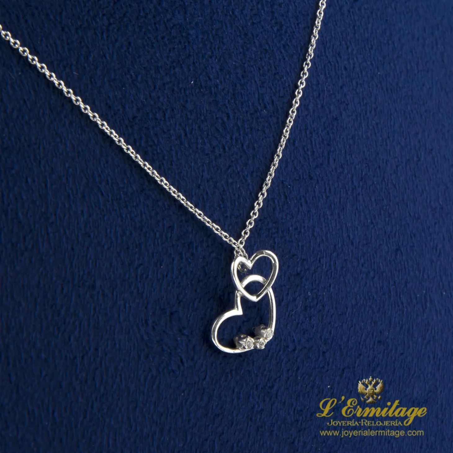 COLLARES Gargantilla oro blanco corazones