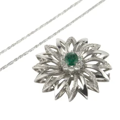 COLLARES Gargantilla oro blanco esmeralda y diamantes
