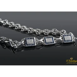 COLLARES Gargantilla oro blanco zafiros y diamantes.