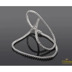 COLLARES Gargantilla riviere oro blanco y diamantes. 40 Cm largo.