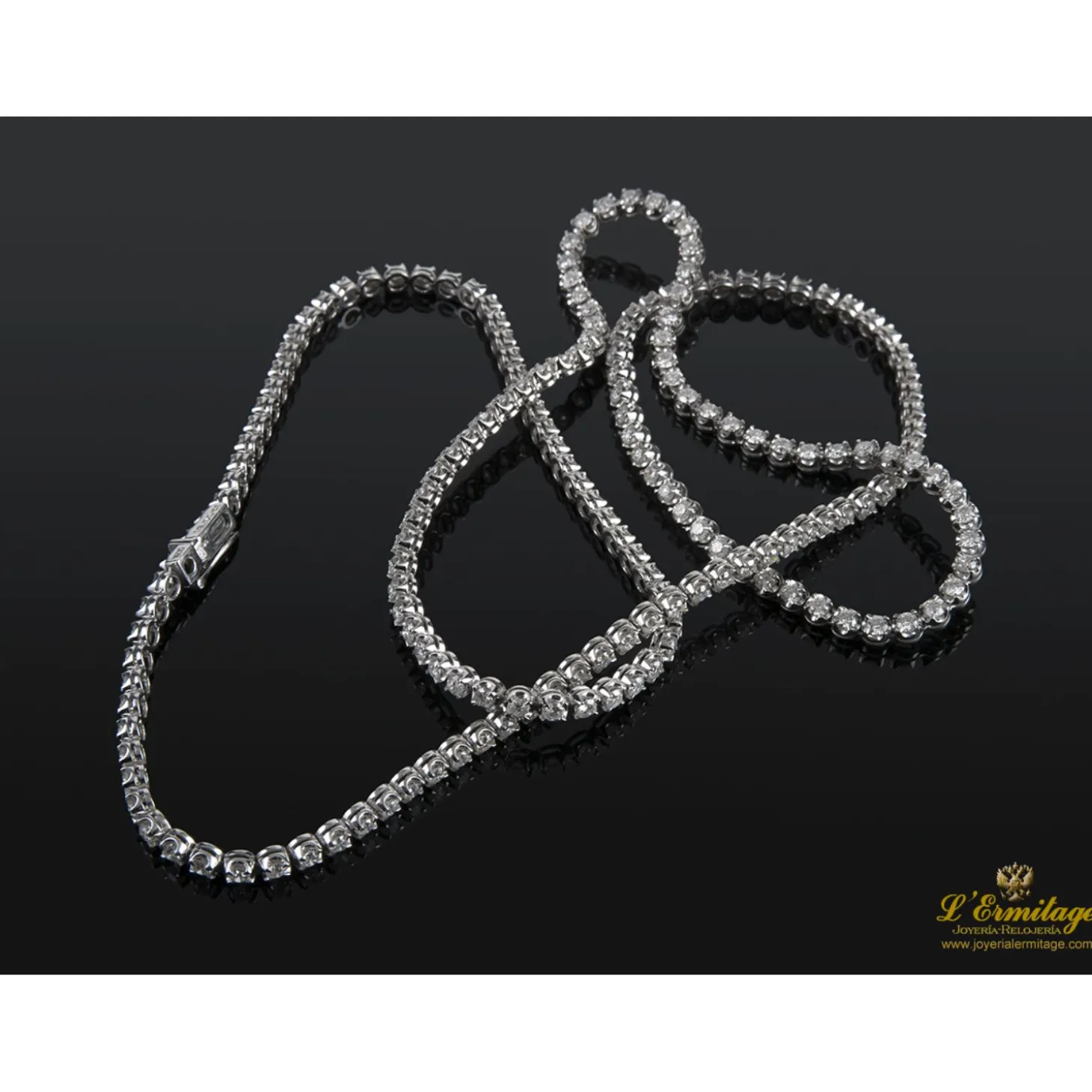 COLLARES Gargantilla riviere oro blanco y diamantes