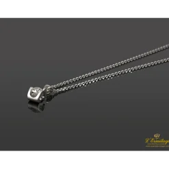 COLLARES Gargantilla solitario oro blanco.  44Cm largo.