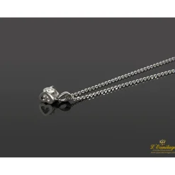 COLLARES Gargantilla solitario oro blanco. 44Cm largo.