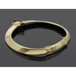 COLLARES Gargantilla tubogas semirrígida oro amarillo y rubelita