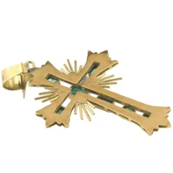 CRUCES Cruz antigua oro amarillo y esmeraldas