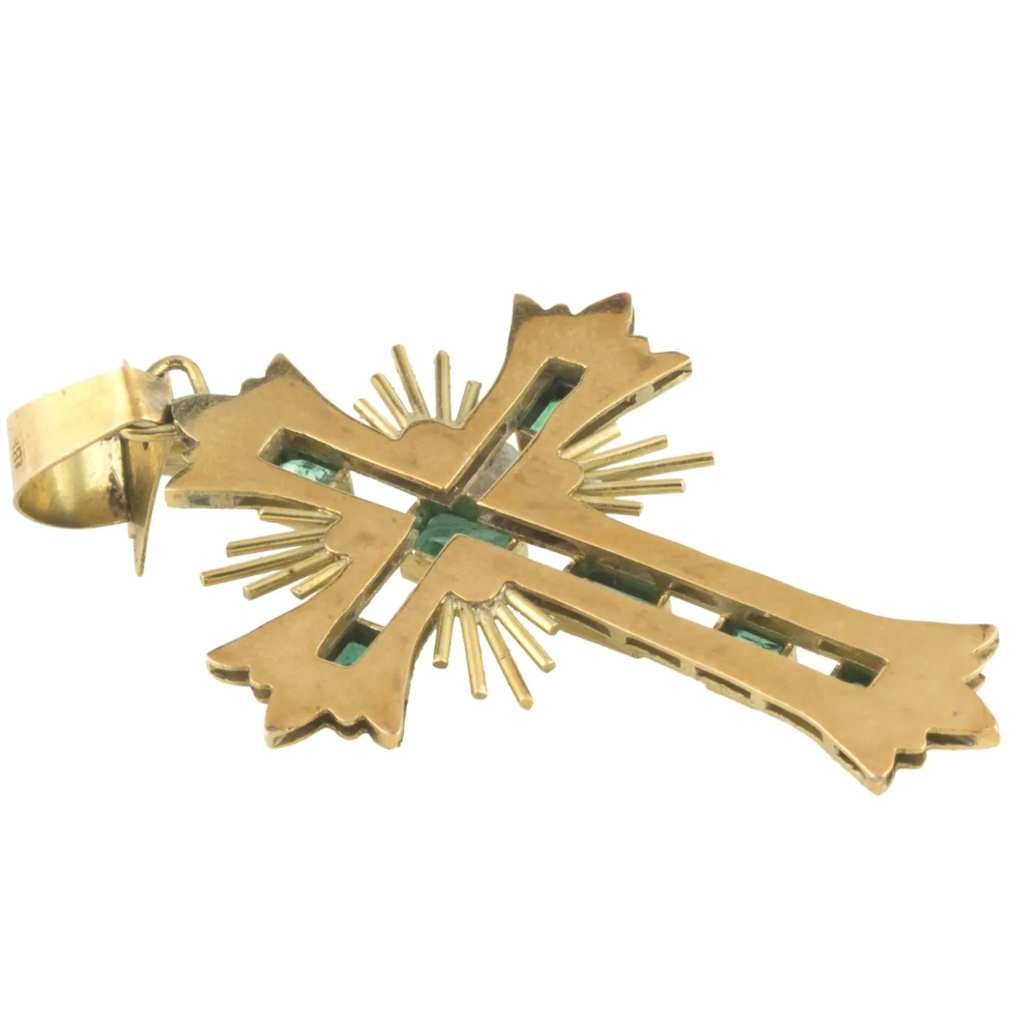 CRUCES Cruz antigua oro amarillo y esmeraldas
