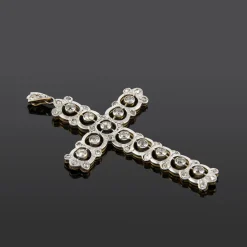CRUCES Cruz antigua oro blanco y diamantes talla antigua