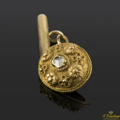 GEMELOS Gemelos antiguos oro amarillo ovales diamantes talla antigua