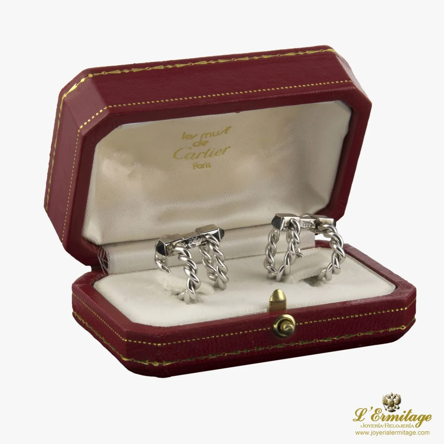 GEMELOS Gemelos cartier oro blanco trenzados.
