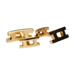 GEMELOS Gemelos hermés doble h en oro amarillo.