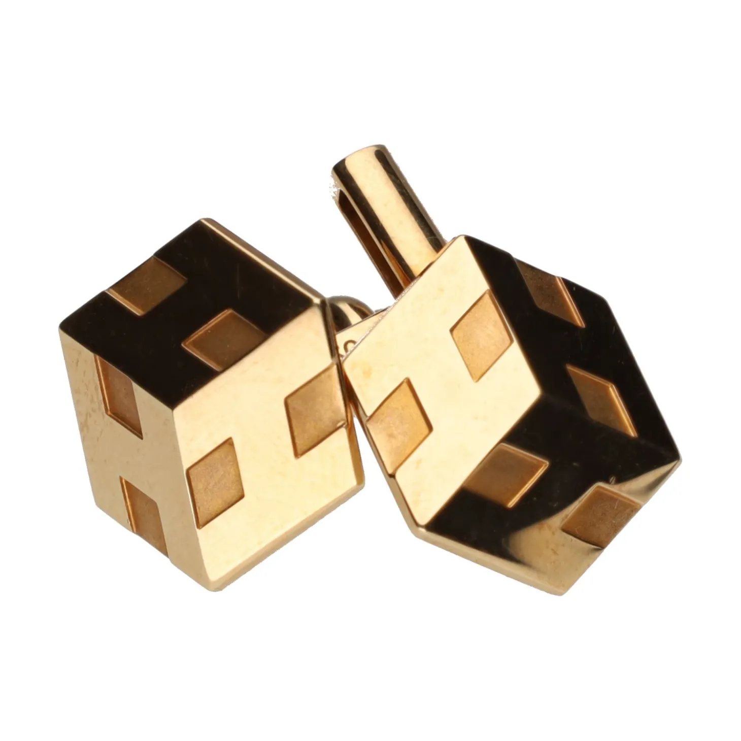 GEMELOS Gemelos hexagonales de hermés en oro rosa.