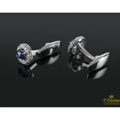 GEMELOS Gemelos oro blanco zafiros y diamantes.