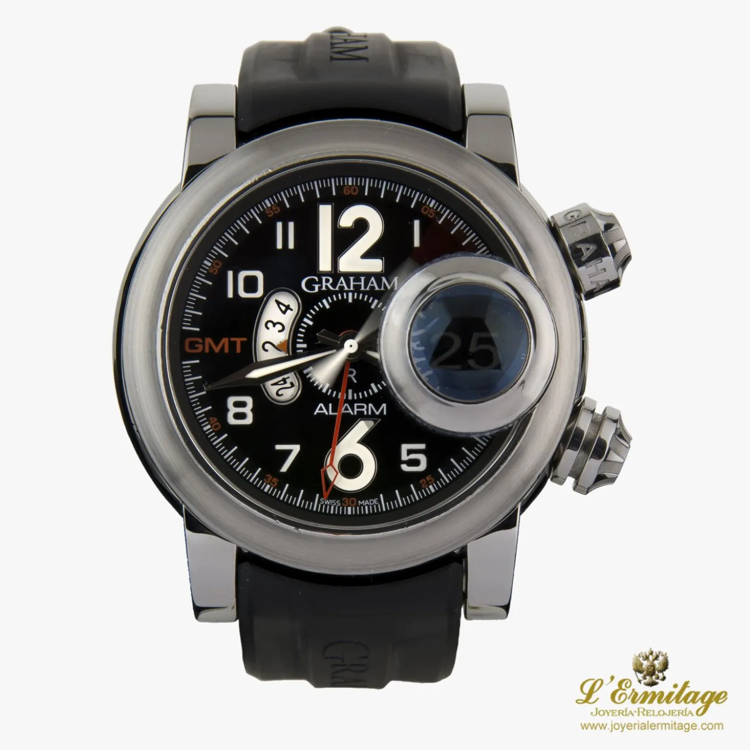 GRAHAM Swordfish grillo gmt alarma acero automático caballero
