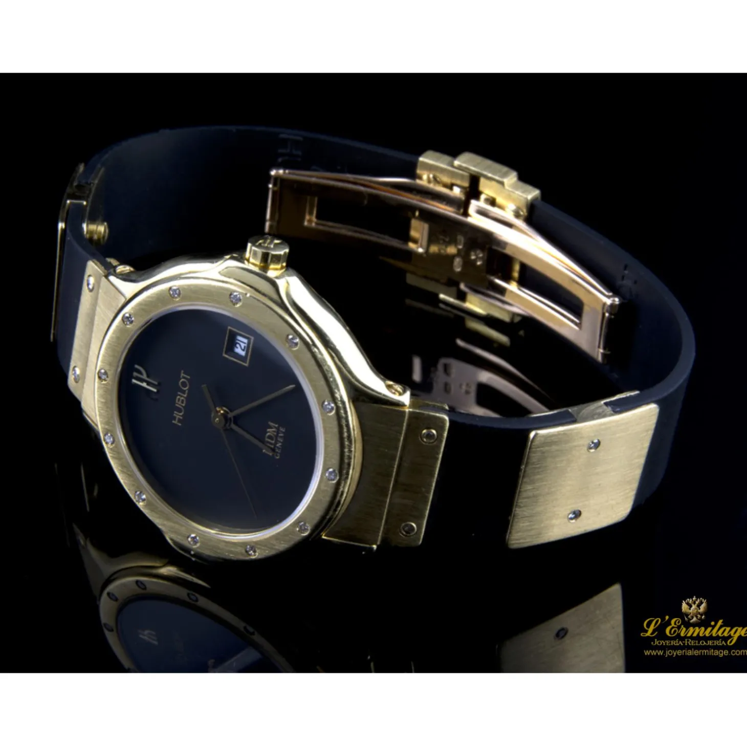 HUBLOT Classic oro amarillo y diamantes cuarzo señora