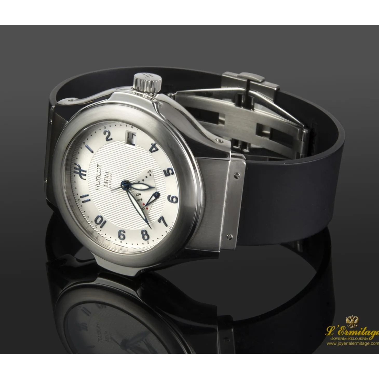 HUBLOT Elegant reserva de marcha acero 40mm.