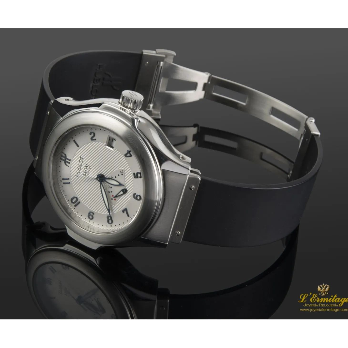 HUBLOT Elegant reserva de marcha acero 40mm.
