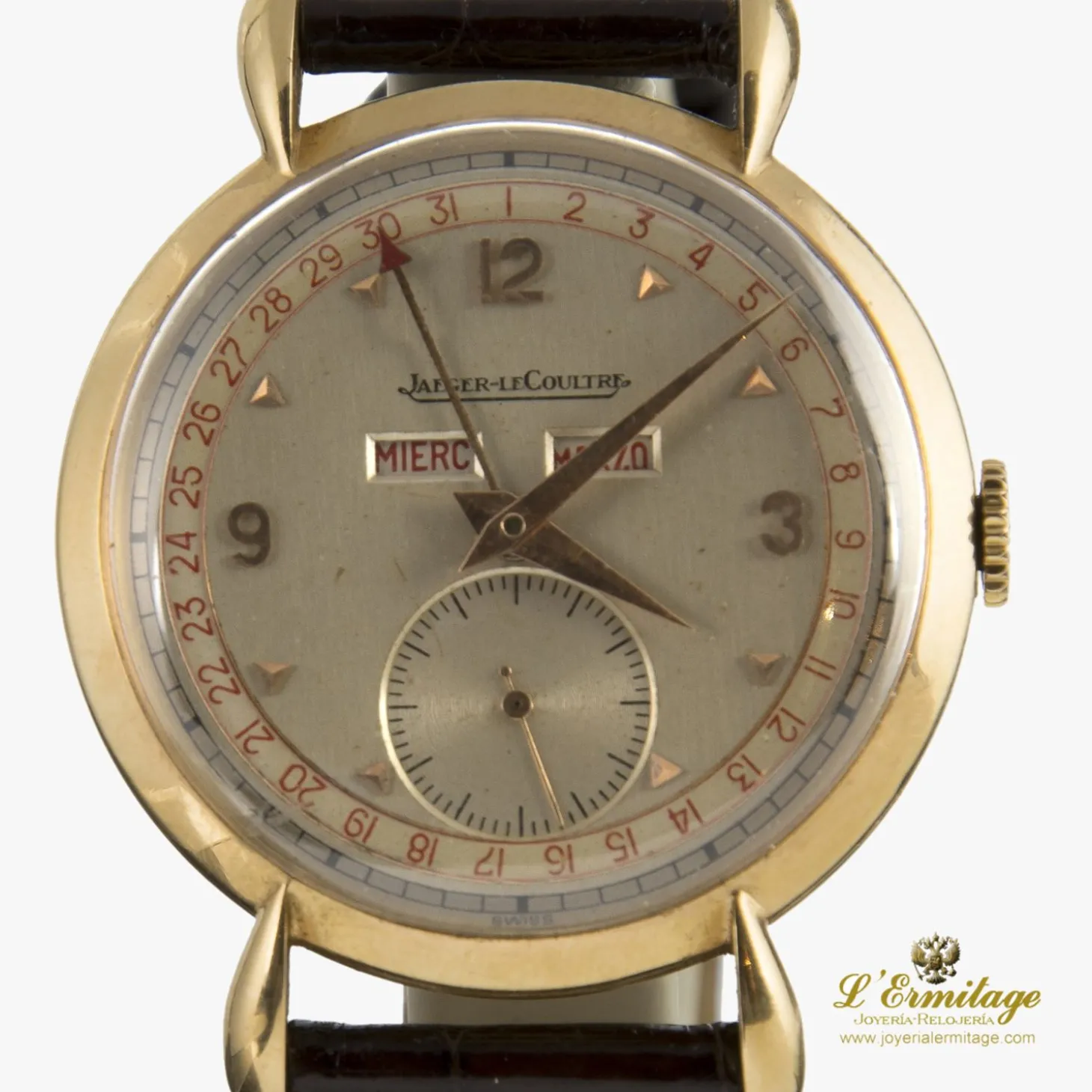 JAEGER-LECOULTRE Antiguo chrono triple date oro amarillo.
