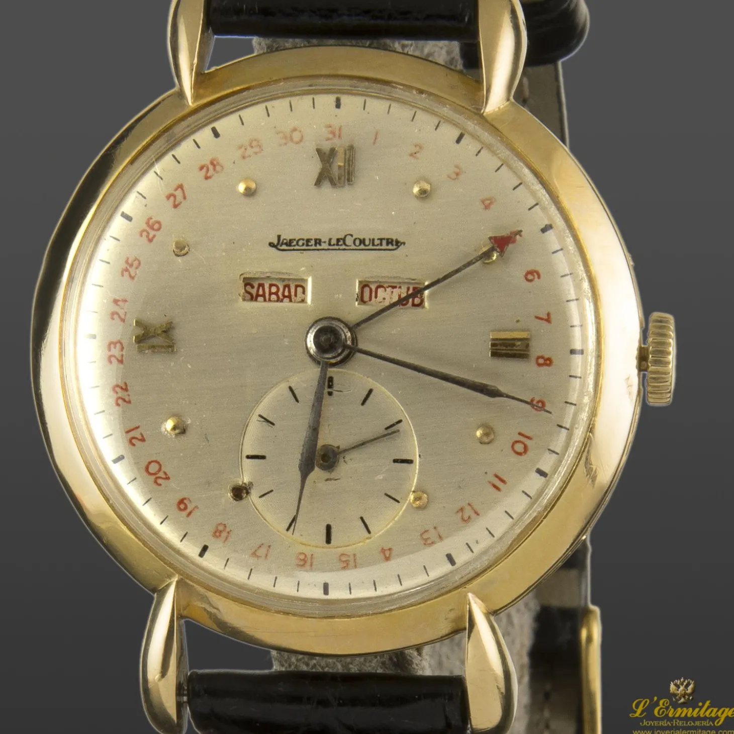 JAEGER-LECOULTRE Triple calendario oro amarillo cuerda manual