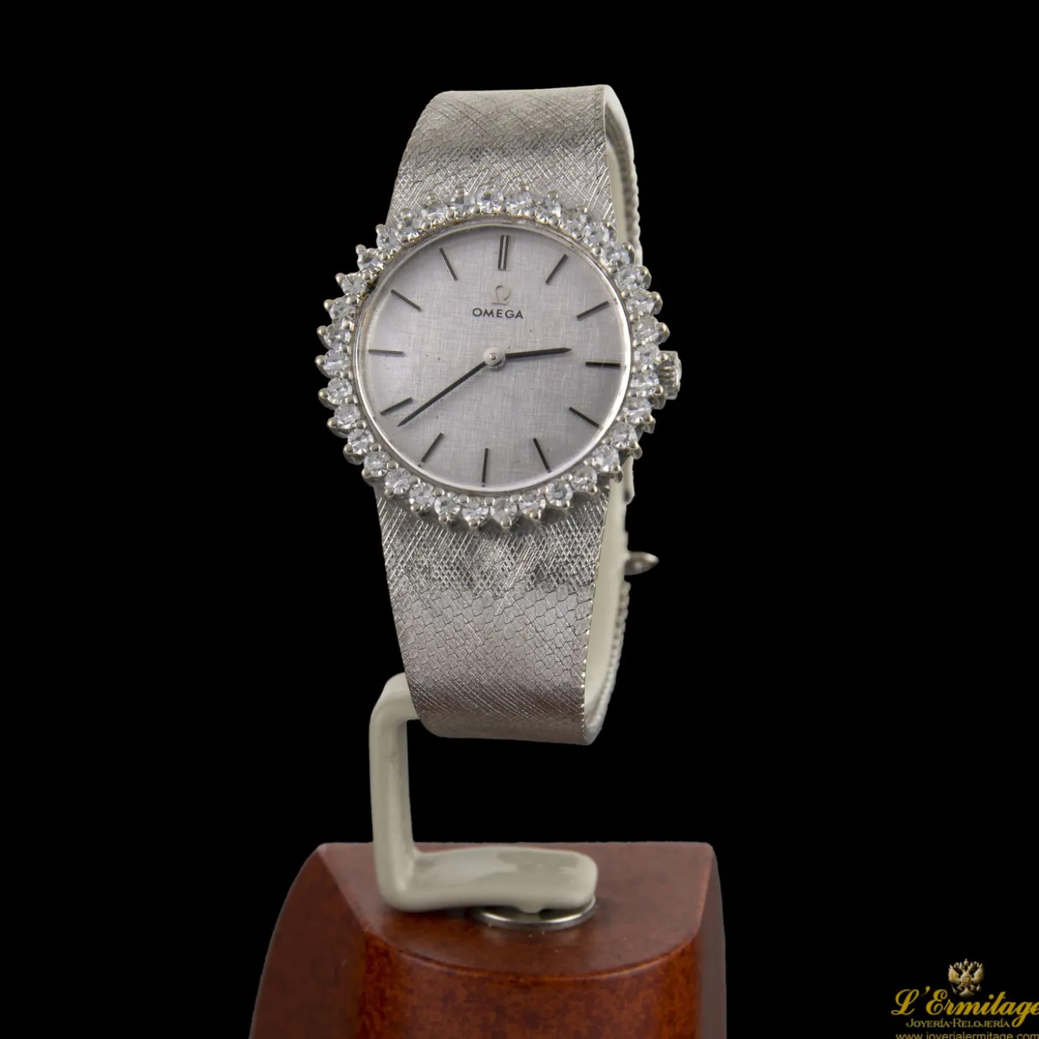 OMEGA Lady oro blanco con diamantes