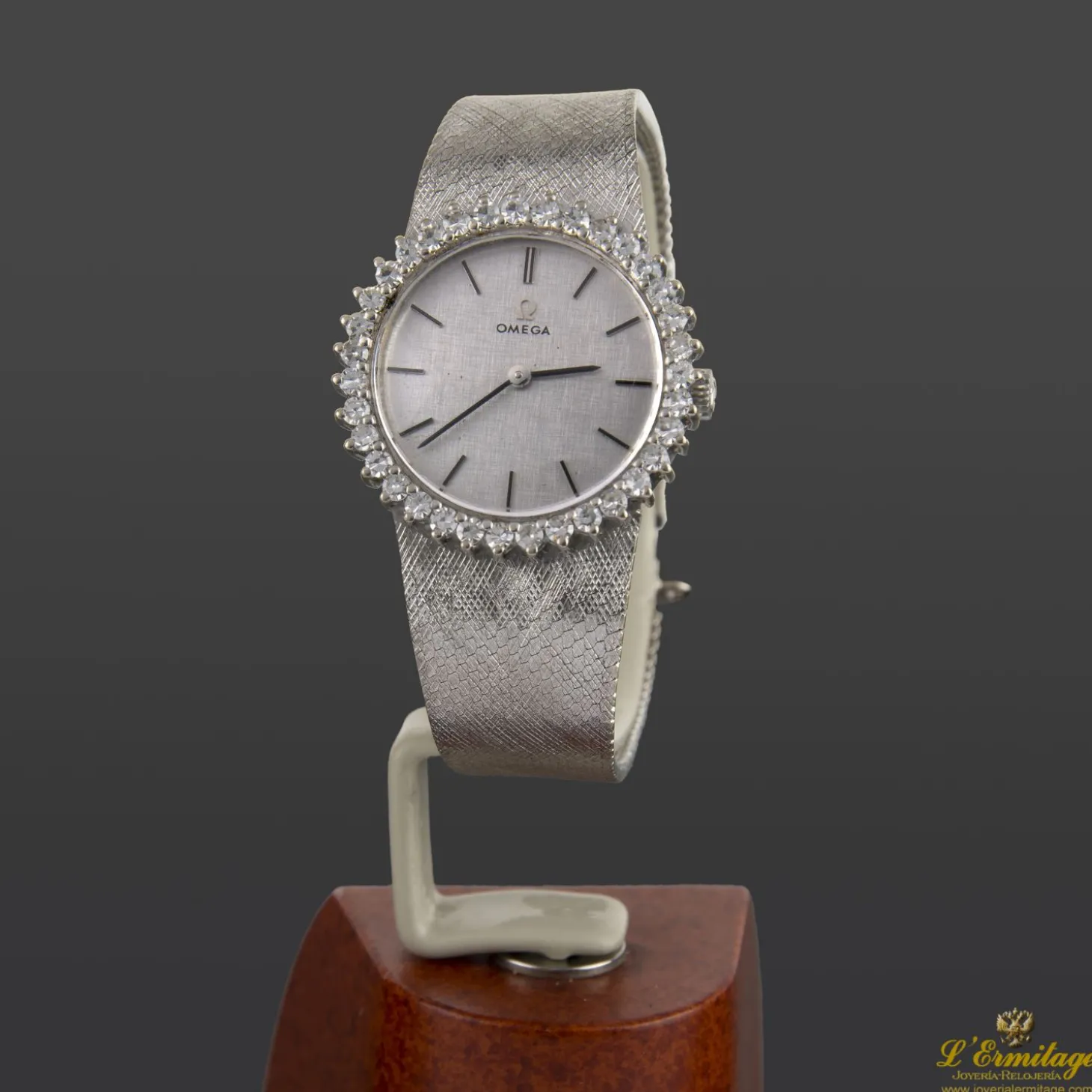 OMEGA Lady oro blanco con diamantes