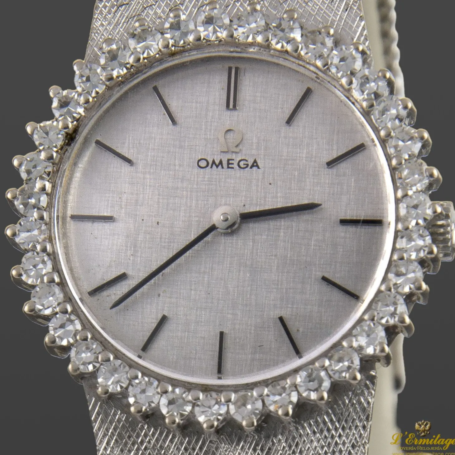 OMEGA Lady oro blanco con diamantes