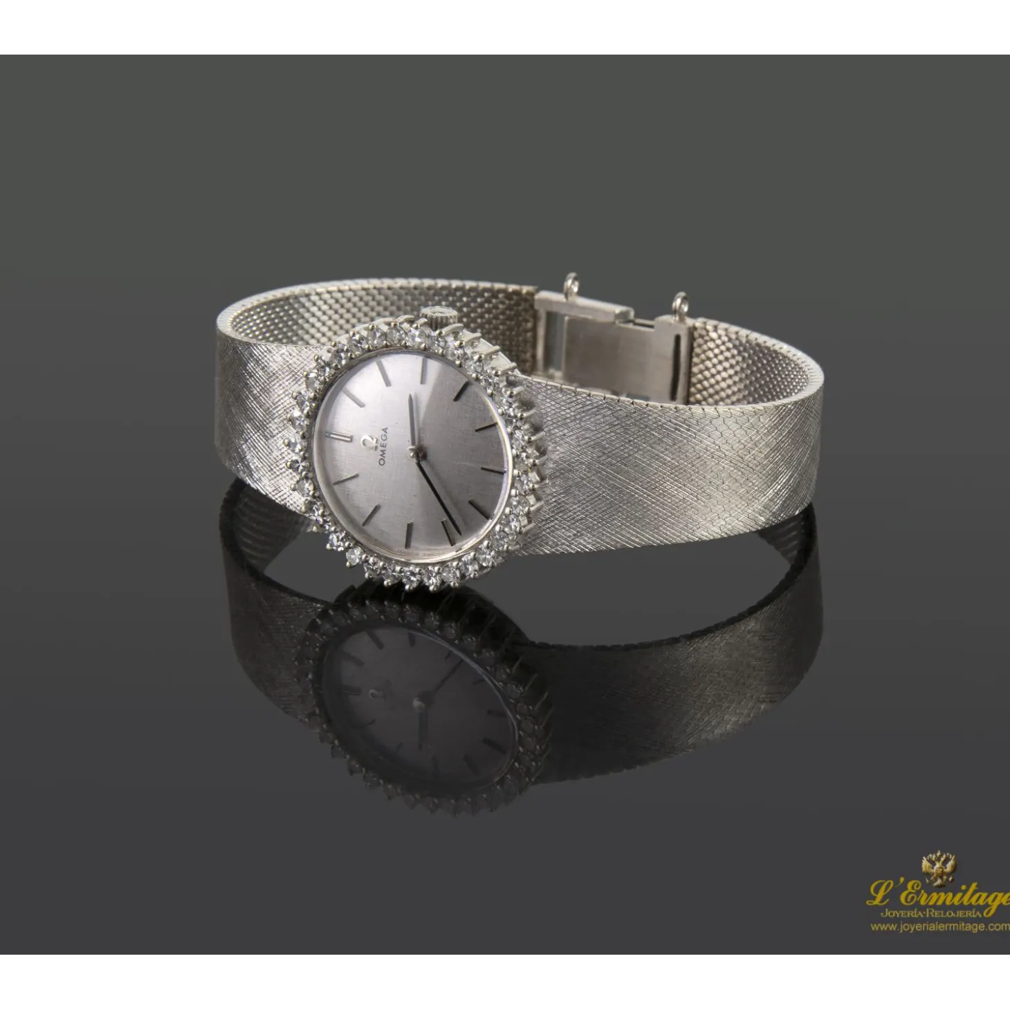 OMEGA Lady oro blanco con diamantes