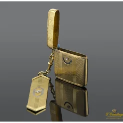 OTROS Cerillero antiguo oro amarillo zafiros y diamantes.