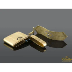 OTROS Cerillero antiguo oro amarillo zafiros y diamantes.