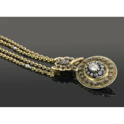 OTROS Gargantilla relicario antigua oro amarillo y diamantes talla antigua