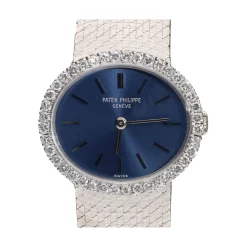 PATEK PHILIPPE Ellipse oro blanco brillantes cuerda manual 24mm.