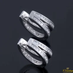PENDIENTES Criollas en oro blanco con diamantes.
