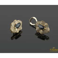 PENDIENTES Pendeintes en oro amarillo con zafiros y brillantes.