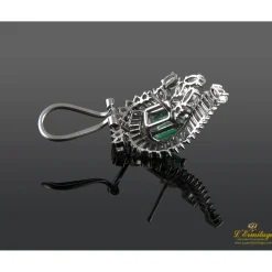 PENDIENTES Pendientes antiguos oro blanco esmeralda y diamantes