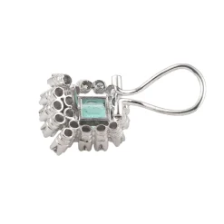 PENDIENTES Pendientes antiguos oro blanco esmeralda y diamantes