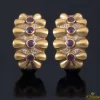 PENDIENTES Pendientes antiguos en oro amarillo con rubíes y diamantes.
