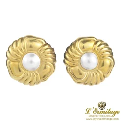 PENDIENTES Pendientes antiguos oro amarillo y media perla
