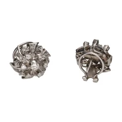PENDIENTES Pendientes antiguos en oro blanco con diamantes.