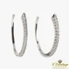 PENDIENTES Pendientes argollas oro blanco 14k con diamantes.