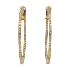 PENDIENTES Pendientes argollas en oro amarillo con brillantes.