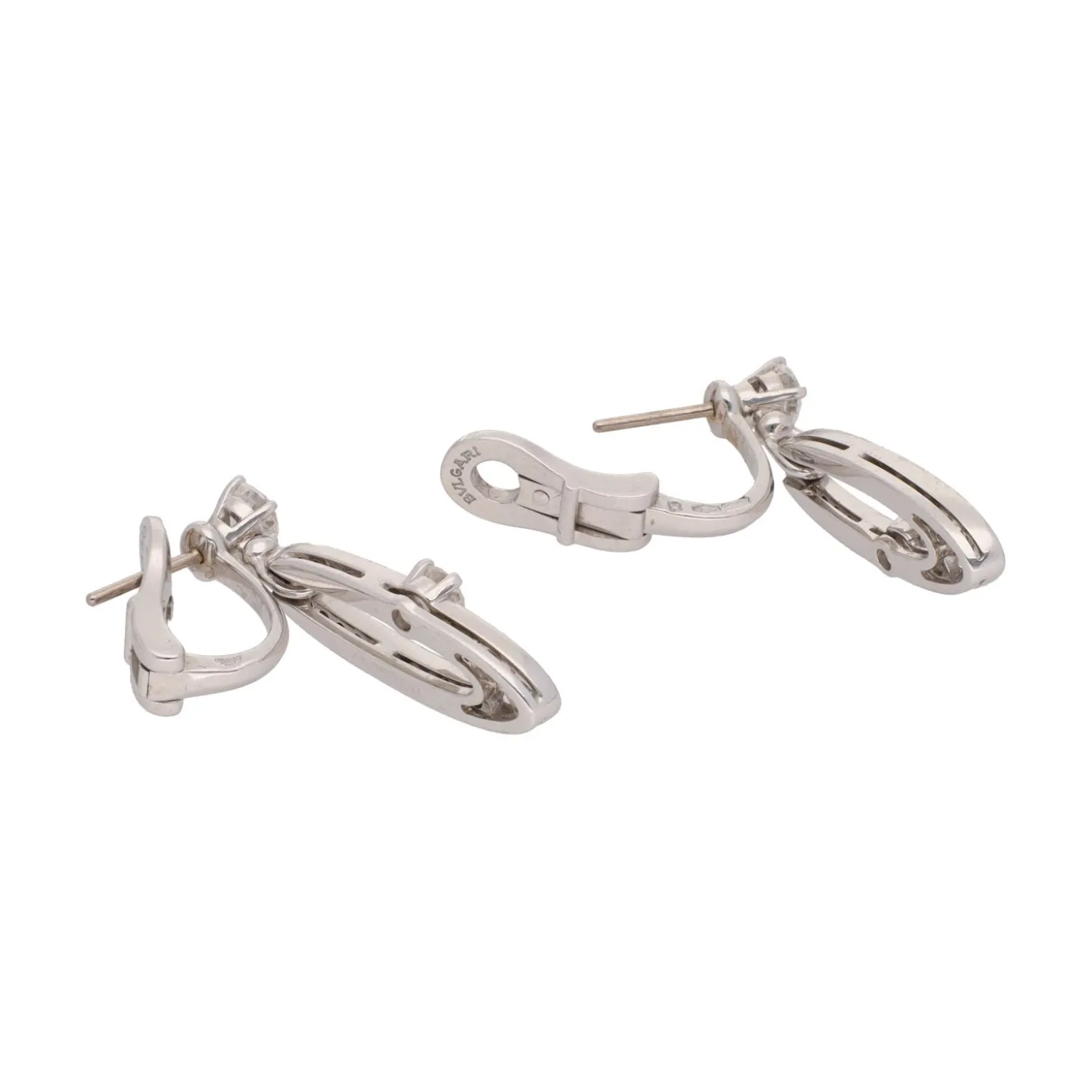 PENDIENTES Pendientes bulgari colección elisa en oro blanco y brillantes.