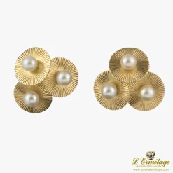 PENDIENTES Pendientes cartier antiguos oro amarillo 14 kt y perlas