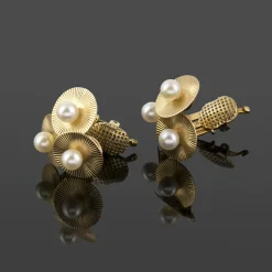 PENDIENTES Pendientes cartier antiguos oro amarillo 14 kt y perlas