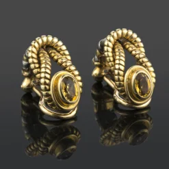 PENDIENTES Pendientes cartier nudo de hércules acero y oro citrino