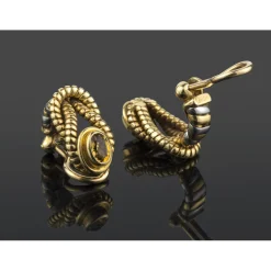 PENDIENTES Pendientes cartier nudo de hércules acero y oro citrino