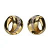 PENDIENTES Pendientes circulares en oro amarillo y brillantes.