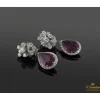 PENDIENTES Pendientes colgantes oro blanco turmalinas rubelitas y diamantes