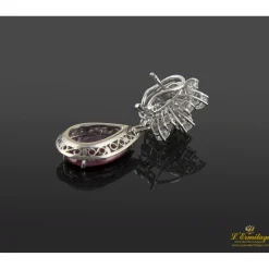 PENDIENTES Pendientes colgantes oro blanco turmalinas rubelitas y diamantes