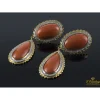 PENDIENTES Pendientes colgantes oro amarillo coral y diamantes.