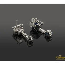 PENDIENTES Pendientes colgantes oro blanco zafiros y diamantes.