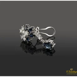 PENDIENTES Pendientes colgantes oro blanco zafiros y diamantes.
